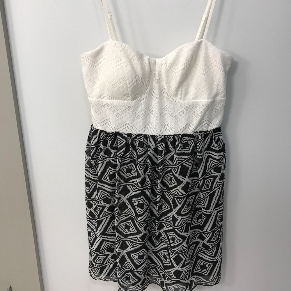 Black and white cocktail dress